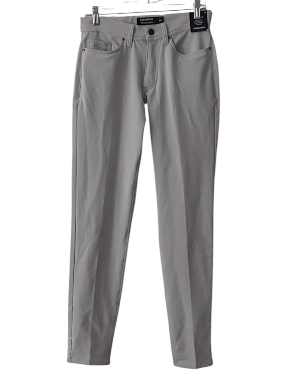 Nordstrom Tech-Smart Pants Size 28 Light Gray Slim Fit Stretch NEW